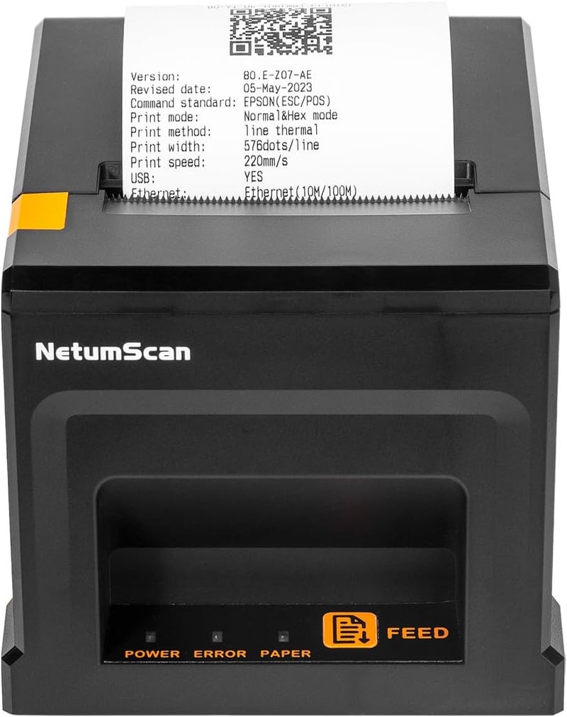 NetumScan USB POS Receipt Printer, 80mm Thermal Receipt Printer with Auto Cutter Cash Drawer, 300mm/s, Support Windows/Mac/Linux, Restaurant Kitchen Printer for ESC/POS(Only USB Interface) 8360 - Image 1
